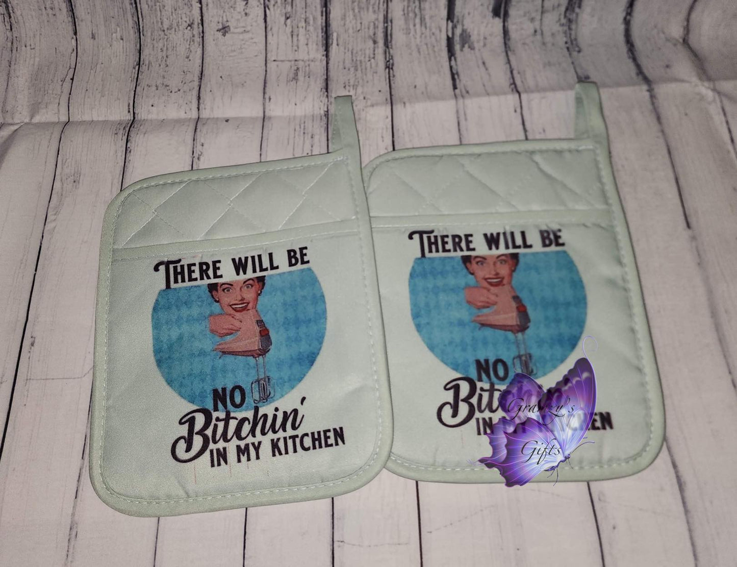 Rubber Backed Pocket Pot Holder- Sarcastic Ladies