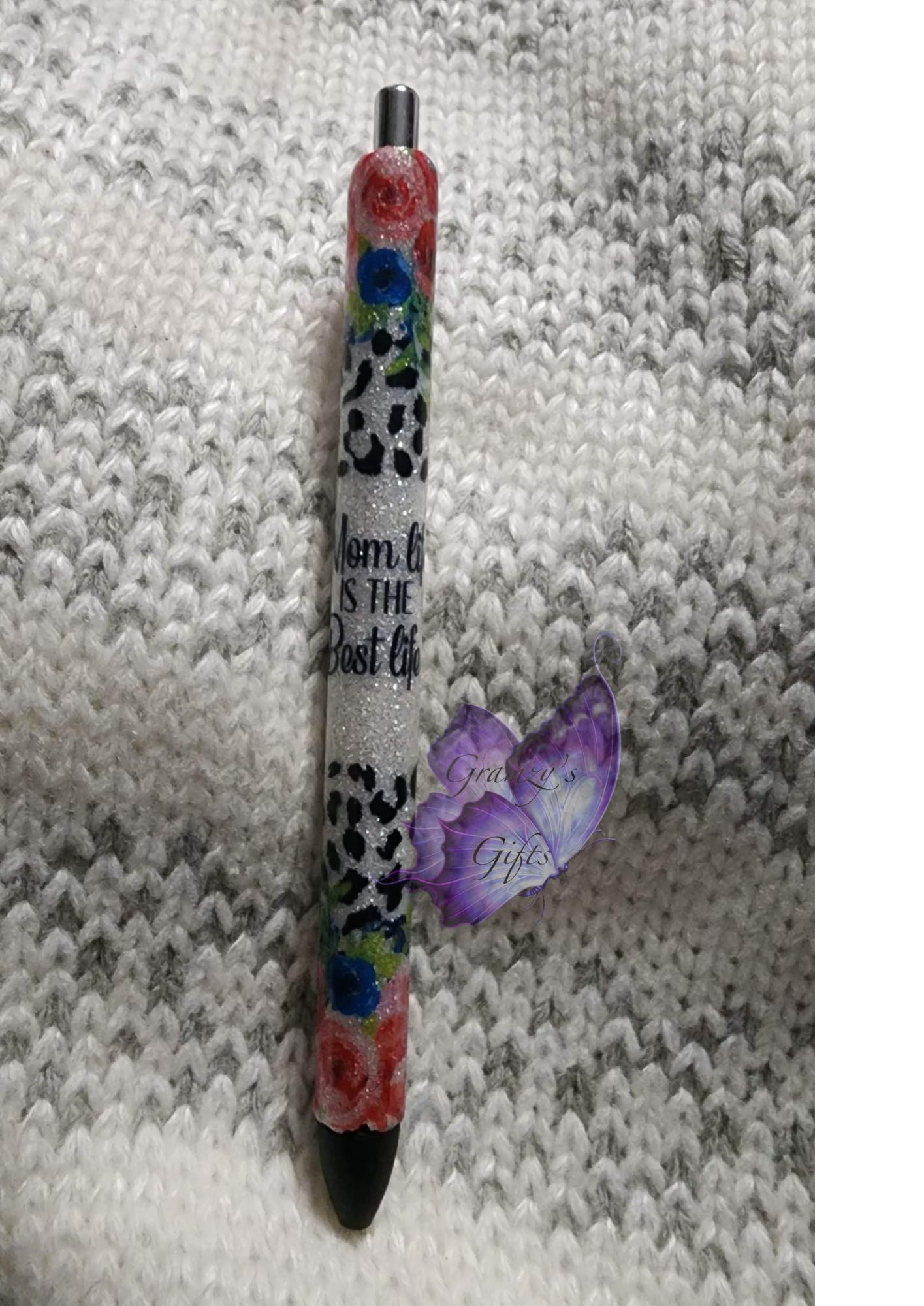 Custom Epoxy Mom Life is The Best Life Glitter Forever Pen