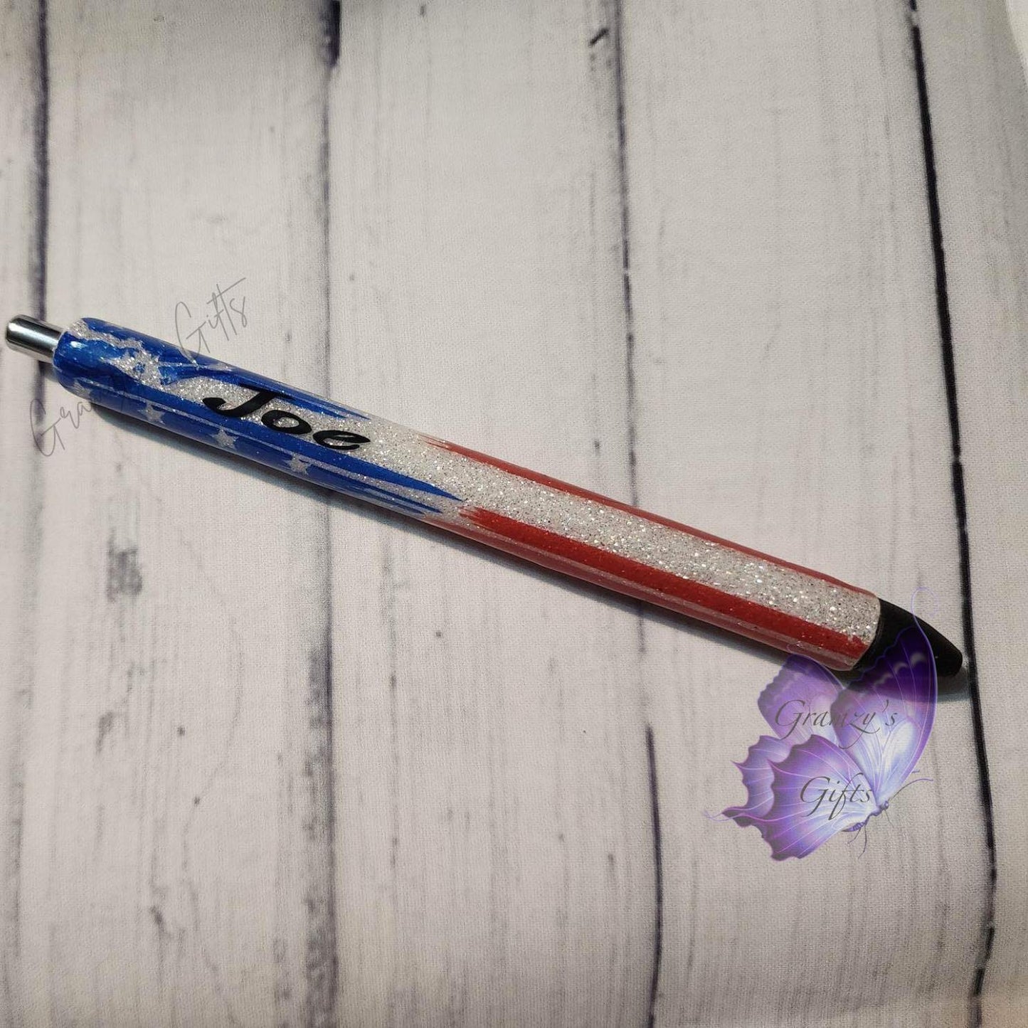 Custom Epoxy Flag Glitter Forever Pen