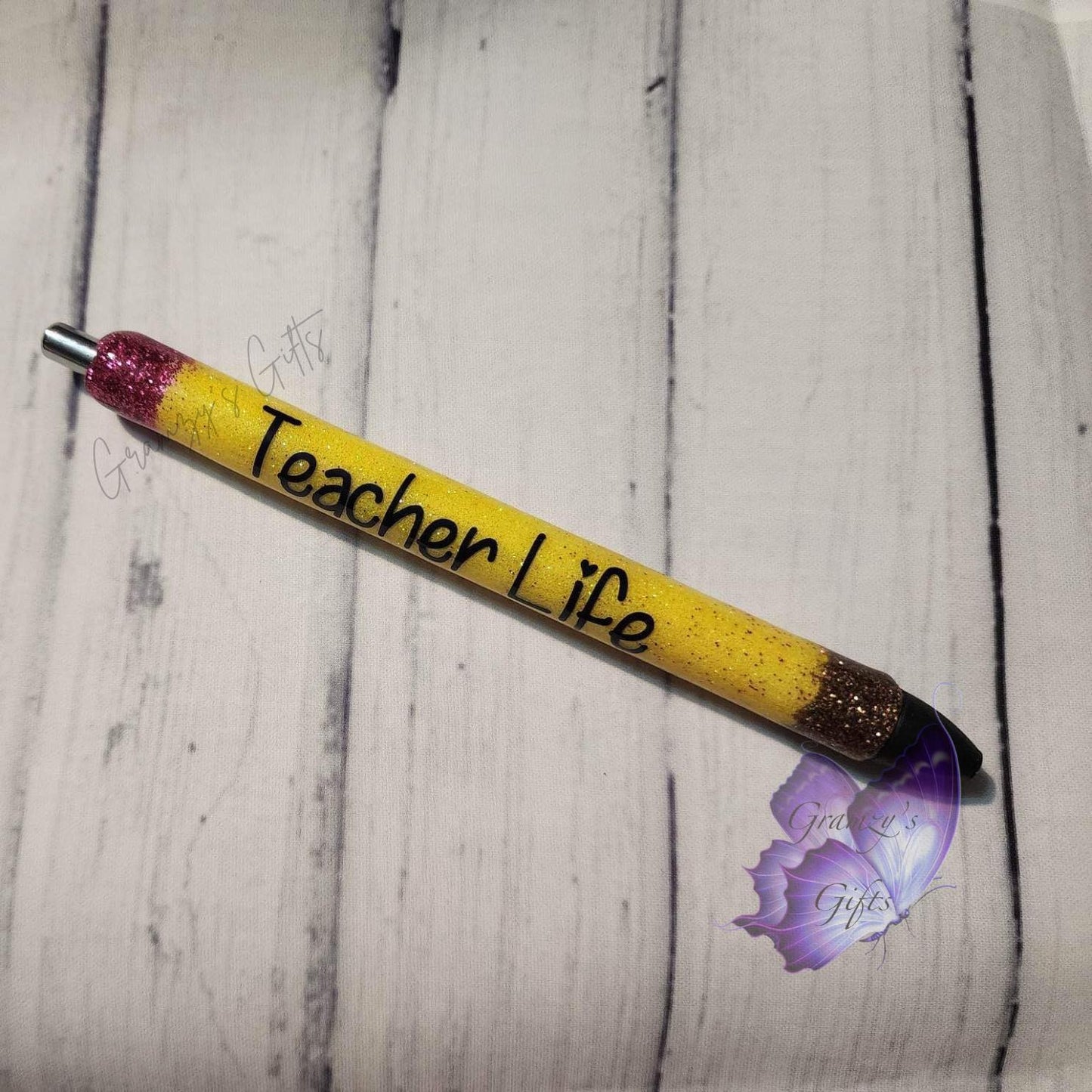 Custom Epoxy Pencil Glitter Forever Pen